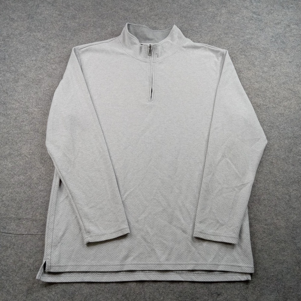 BKE Sweater Mens XL Gray Quarter Zip Pullover Textured‎ Knit Casual Top